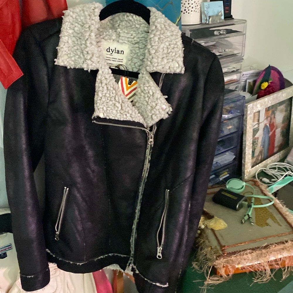 Dylan Los Angeles ladies faux Sherpa moto jacket